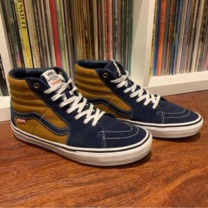 Vans Navy and Mustard High-Top Sneakers